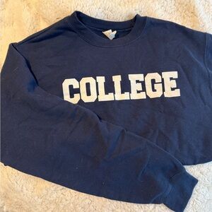 Navy blue college crew neck